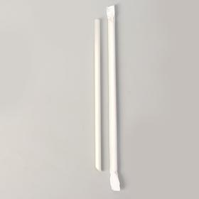 Трубочки для коктейля, бумажные, в индивидуальной упаковке, D= 0,8 см, длина —24 см.