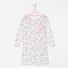 Сорочка для девочки, цвет молочный/рис. бабочки, рост 122 см - фото 35242124