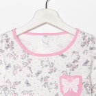 Сорочка для девочки, цвет молочный/рис. бабочки, рост 122 см - фото 35242125