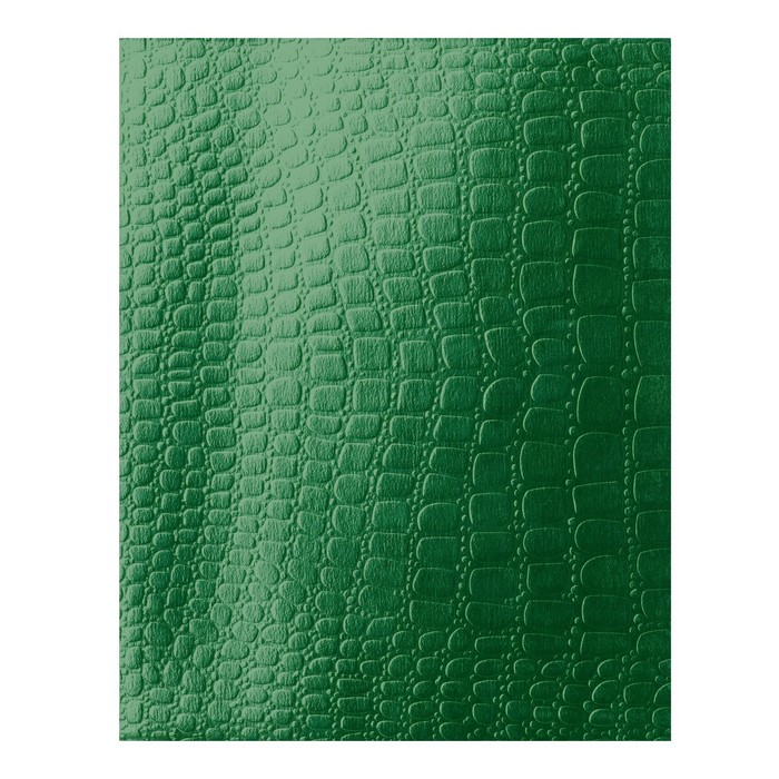 Тетрадь 48 листов в клетку Croco, бумвинил metallic, тиснение, блок офсет, зелёный