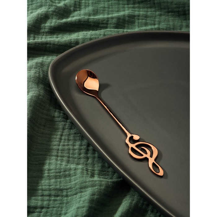 Ложка десертная из нержавеющей стали Magistro «Нота», длина 15,5 см, цвет бронзовый