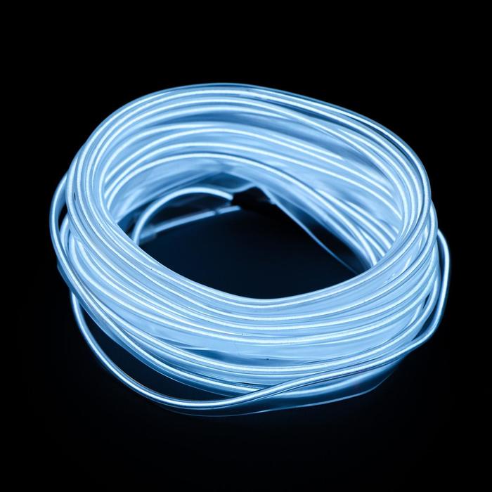 УЦЕНКА, неоновая нить CARTAGE для подсветки салона, адаптер 12 В, 5 м, белый - Фото 1