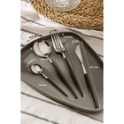 Набор столовых приборов из нержавеющей стали Magistro «Блинк», 4 предмета, цвет металла серебряный, чёрные ручки - Фото 2