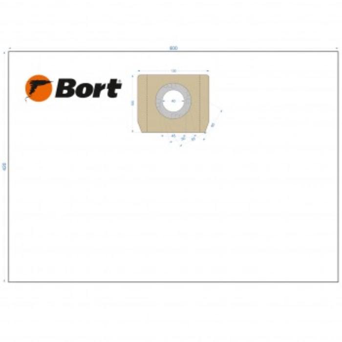 Комплект мешков для пылесоса Bort BB-06U, 420х600 мм, 28л, горизонтальный, 5 шт - Фото 1