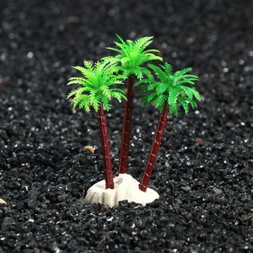 Растение искусственное аквариумное "Пальма", 8 см, микс цветов