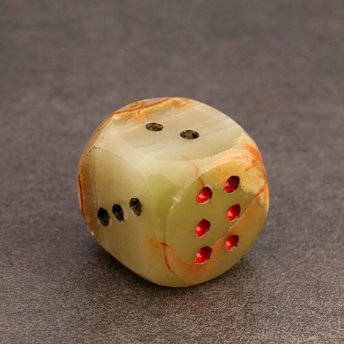 Кубик игральный (кость) для настольных игр, 3 см, оникс - Фото 1