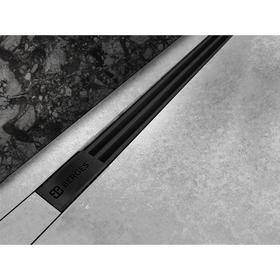 

Трап BERGES SUPER Slim 600, d=50 мм, 600 x 24 мм, линейный, боковой выпуск, черный матовый