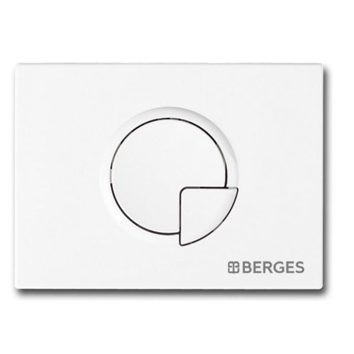 Кнопка управления BERGES NOVUM R4, для скрытых систем инсталляции, белый - Фото 1