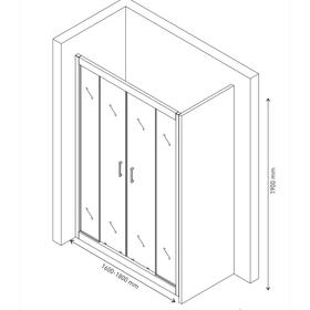 

Душевое ограждение BERGES PORTA 063103, 160-180х190 см, прозрачное, без поддона, хром