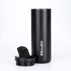 Термокружка Мастер К Coffee, 500 мл, сохраняет тепло 8 ч, нержавеющая сталь, чёрная - Фото 2