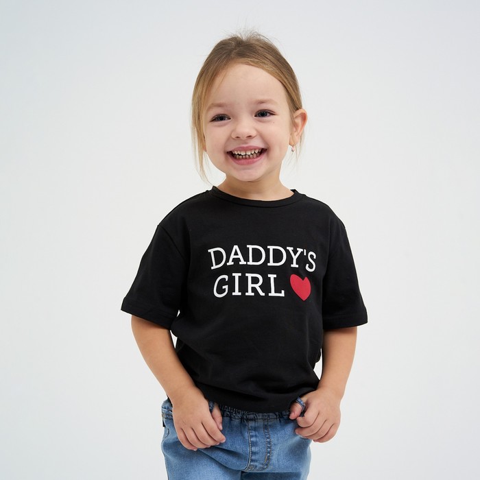 Футболка детская KAFTAN "Daddy's girl" р.28 (86-92), черный - Фото 1