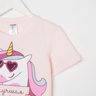 Футболка детская KAFTAN «Единорог», размер 28 (86-92 см), розовая - фото 46296711