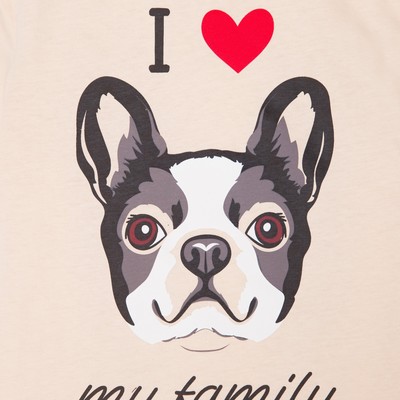Футболка для девочки KAFTAN: Dog, бежевая, размер 30 (98-104 см)