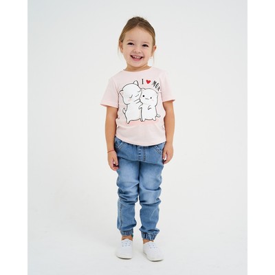 Футболка для девочки KAFTAN: Love mom, розовая, размер 28 (86-92 см)