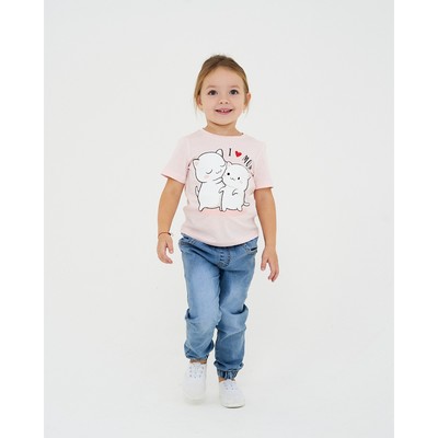 Футболка для девочки KAFTAN: Love mom, розовая, размер 36 (134-140 см)