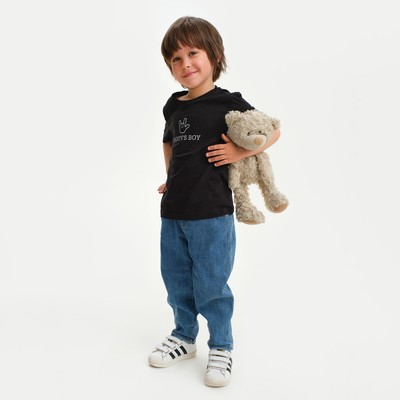 Футболка для мальчика KAFTAN: Daddy's boy, чёрная, размер 36 (134-140 см)