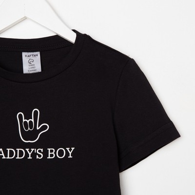 Футболка для мальчика KAFTAN: Daddy's boy, чёрная, размер 36 (134-140 см)