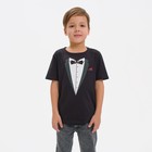 Футболка для мальчика KAFTAN «Джентельмен», чёрная, рост110-116 см - Фото 1