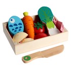 Игровой ящик с продуктами «Овощи и рыба» 17х12,5х3,5 см - Фото 1