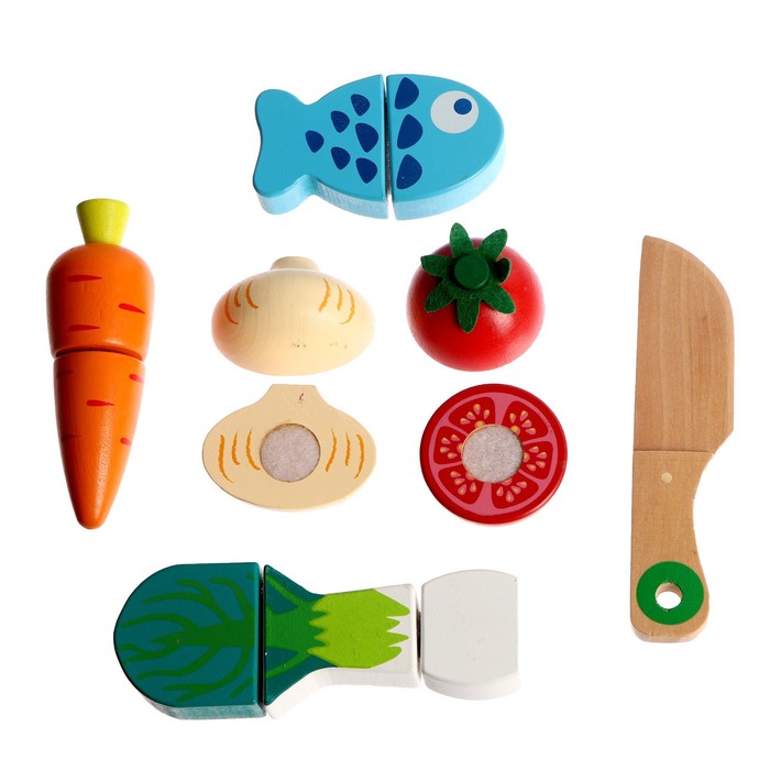 Игровой ящик с продуктами «Овощи и рыба» 17х12,5х3,5 см - фото 1908776277
