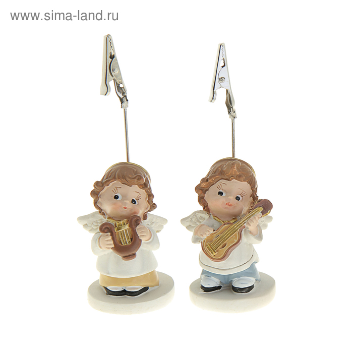 Сувенир полистоун "Ангелочек-малыш с музыкальным инструментом" прищепка 4,5х3,5х9,5 см - Фото 1