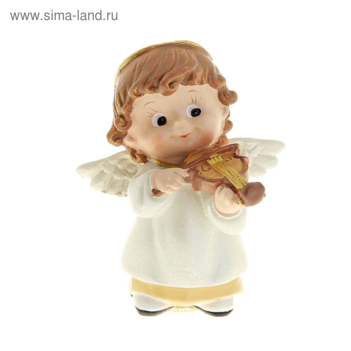 Сувенир полистоун "Ангелочек-малыш с музыкальным инструментом" 6х3х8 см - Фото 1