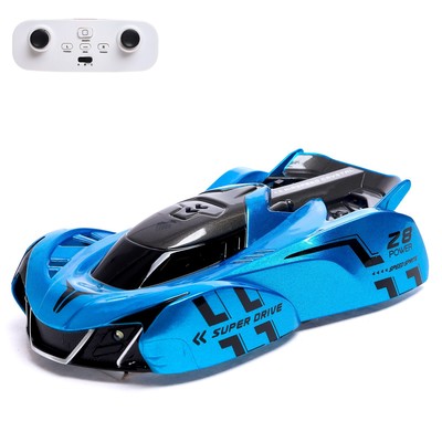 Антигравитационная машинка Wall Racer, радиоуправление, ездит по стенам, работает от аккумулятора, цвет синий