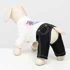 Комбинезон "Единорог", размер 18 (ДС 40 см, ОГ 50 см, ОШ 38 см), бело-синий - фото 21392585