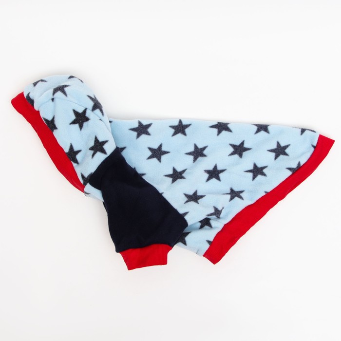 Кофта с капюшоном "Звездопад", флис, размер S (ДС 32, ОШ 34, ОГ 45 см), голубое - Фото 1