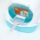 Туалет-домик 43 х 32 х 28 см, бело-голубой - Фото 4