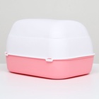 Туалет-домик 43×32×28 см, пластик, белый, розовый - Фото 3