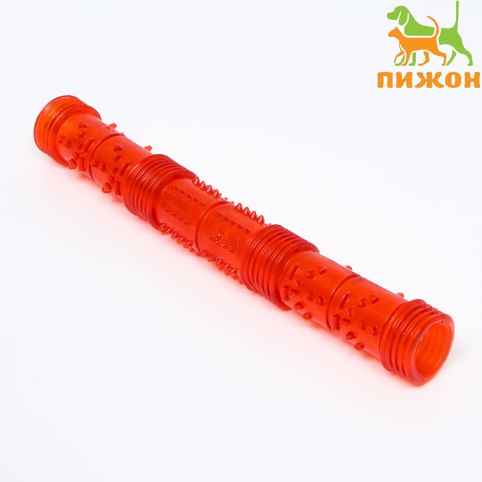 Игрушка тренировочная жевательная «Палка» полая, 24.5 см, красная - Фото 1