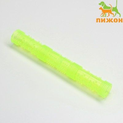 Жевательная игрушка для собак «Палка», 24.5 см, тренировочная, полая, жёлтая