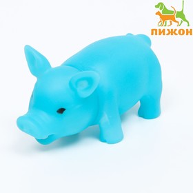 Игрушка пищащая "Маленький поросенок" для собак, 9 см, голубая 7121454