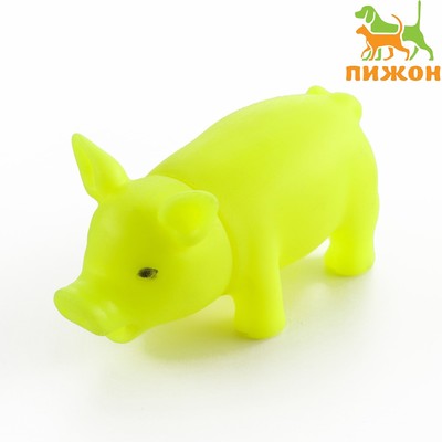 Игрушка пищащая "Маленький поросёнок" для собак, 9 см, жёлтая
