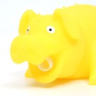Игрушка пищащая "Весёлая свинья" для собак, хрюкающая, 19 см, жёлтая - фото 9576641