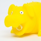 Игрушка пищащая "Весёлая свинья" для собак, хрюкающая, 19 см, жёлтая - фото 9576638