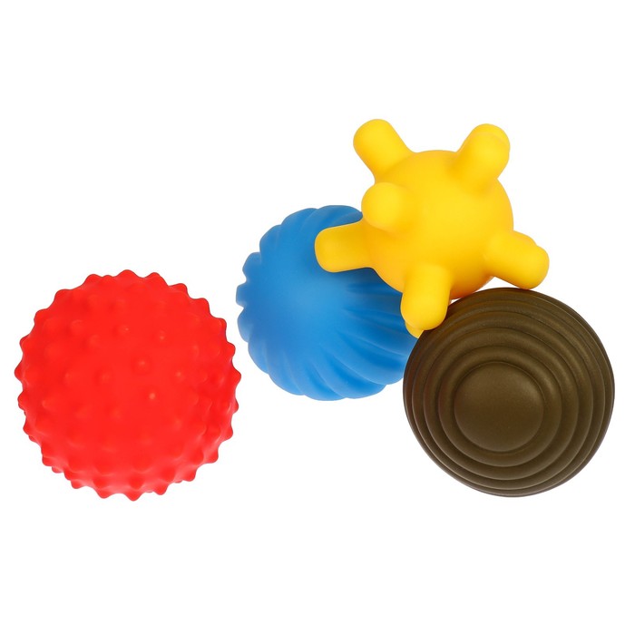 Подарочный набор развивающих мячиков Крошка Я «Леденец» 4 шт., новогодняя подарочная упаковка - фото 1899997578