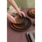 Тарелка обеденная Lykke brown, d=25 см, без борта, цвет коричневый - Фото 5