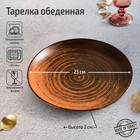 Тарелка обеденная Lykke brown, d=25 см, без борта, цвет коричневый - фото 300126517