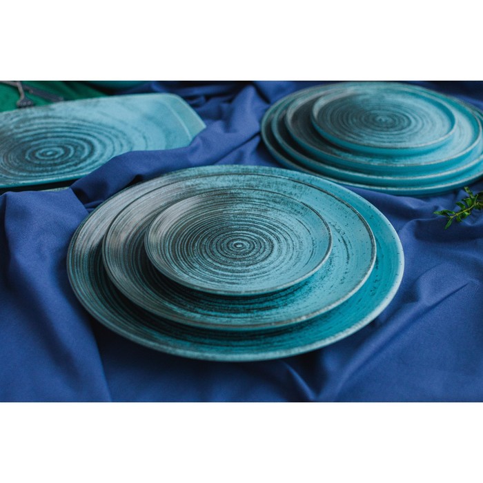 Тарелка с вертикальным бортом Lykke turquoise, d=18 см, цвет бирюзовый - фото 1927775853