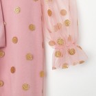 Платье детское нарядное KAFTAN горошек, рост 98-104, розовый - Фото 3