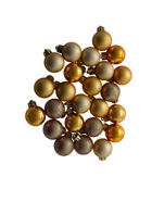 Ёлочные игрушки «Классика блеск ассорти», шары новогодние, d=3 см, набор 24 шт., золото 6531944