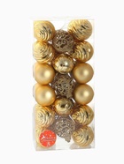 Ёлочные игрушки «Николь узоры», шары новогодние, d=6 см, набор 34 шт., золото - Фото 9