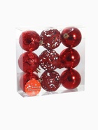 Ёлочные игрушки «Николь узоры», шары новогодние, d=6 см, набор 9 шт., красный - Фото 8