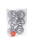 Ёлочные игрушки «Селин», шары новогодние, d=8 см, набор 6 шт., серебро 6531961