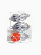 Ёлочные игрушки набор 3 шт. «Сосулька-рубик», 10 см, серебро - Фото 6