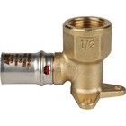 Угольник-пресс STOUT SFP-0018-001216, 1/2" х 16 мм, настенный, крепление, короткий, латунь - фото 23534882