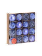 Ёлочные игрушки «Руби узоры», шары новогодние, d=6 см, набор 16 шт., сине-сиреневый - Фото 6