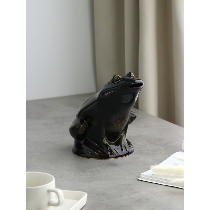 Копилка "Жаба", покрытие глазурь, керамика, 21 см, микс - Фото 1